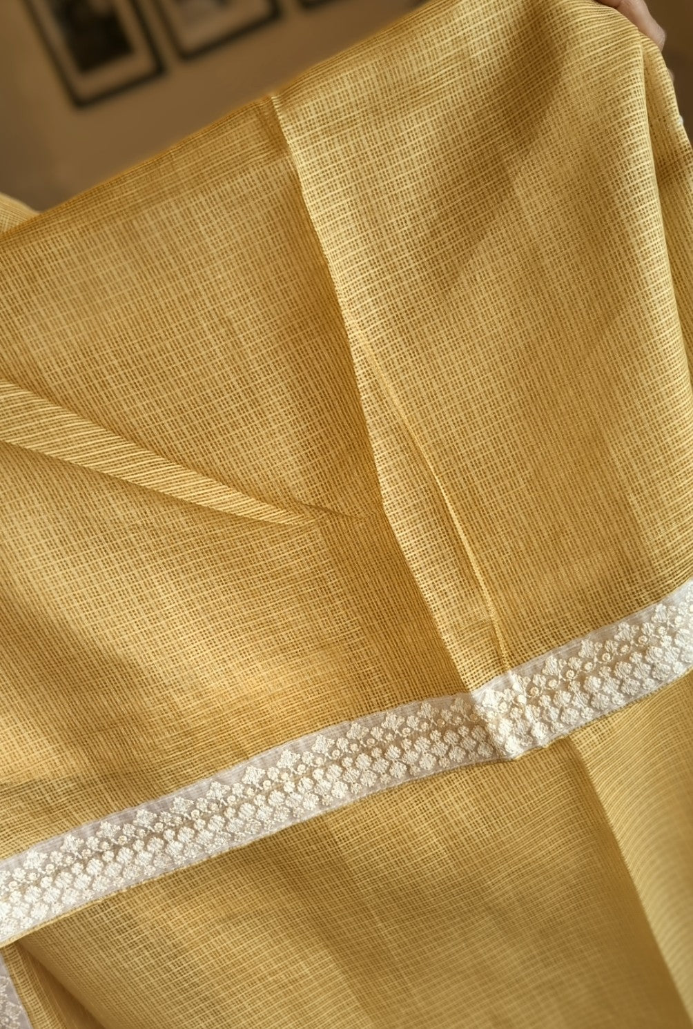 Kota silk sare with lace borders