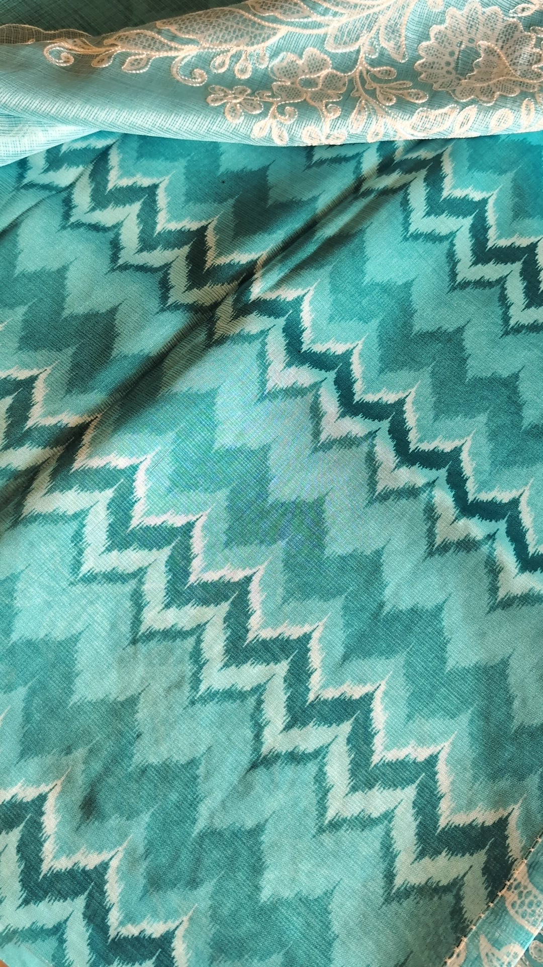Silky kota saree with embroidery