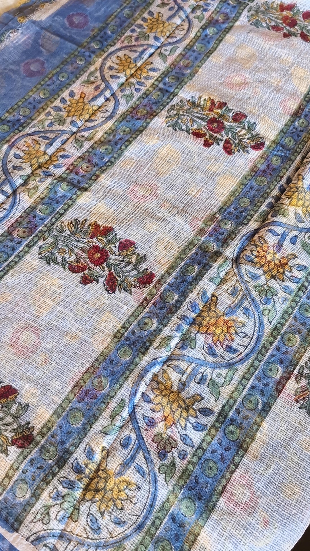 Printed Kota Doria saree