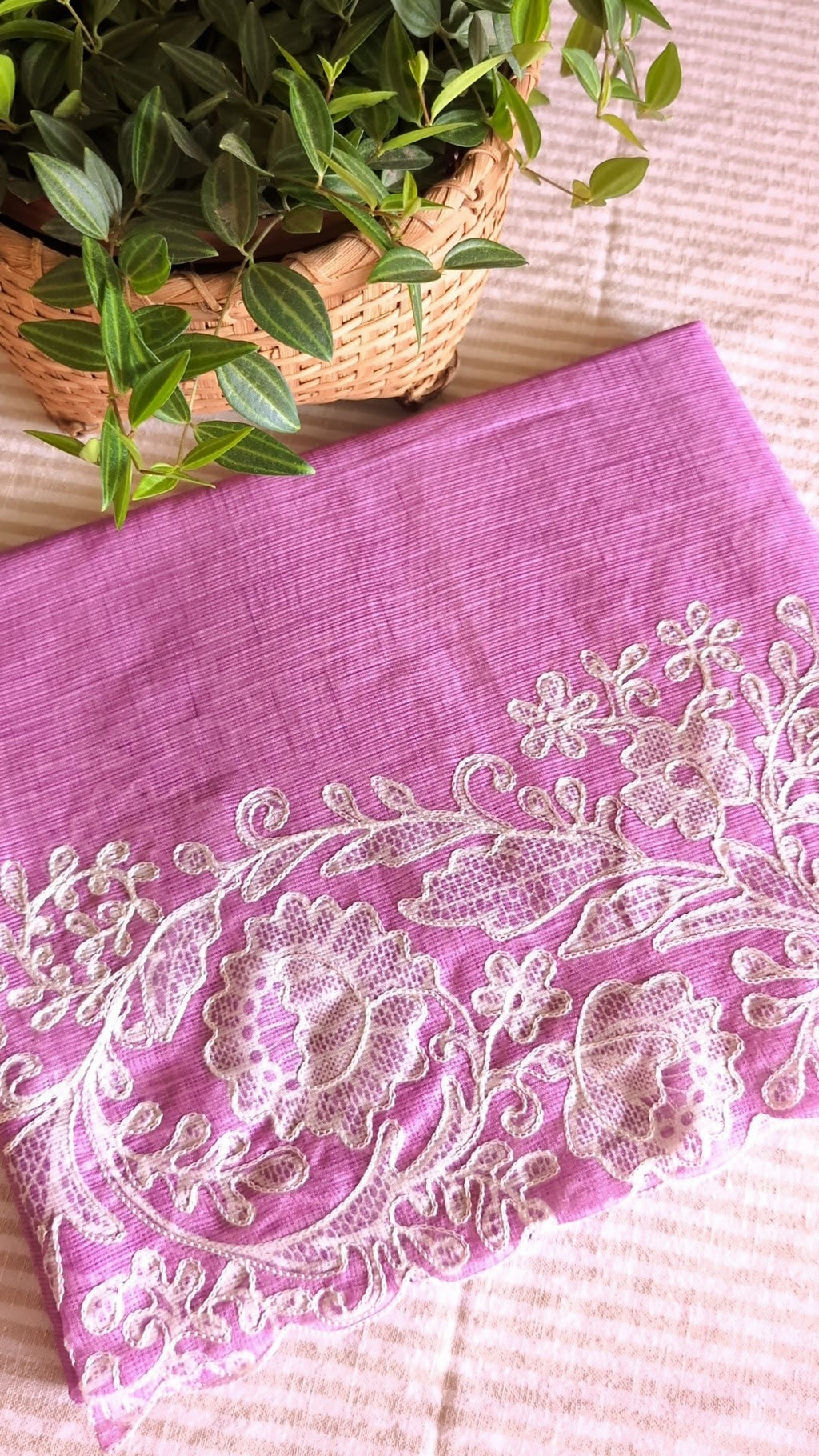 Silky kota embroidery saree