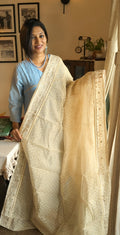 Kota beige thread work saree