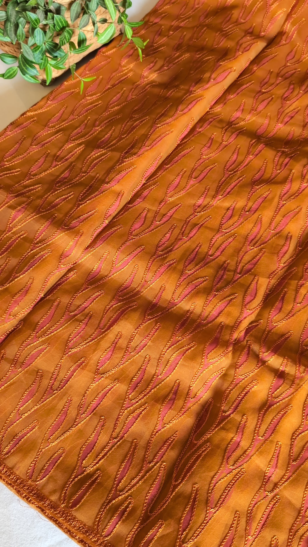 Organza thread work saree
