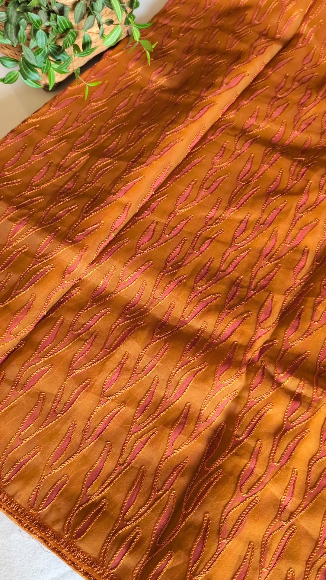 Organza thread work saree