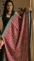 Modal silk ajrakh printed saree