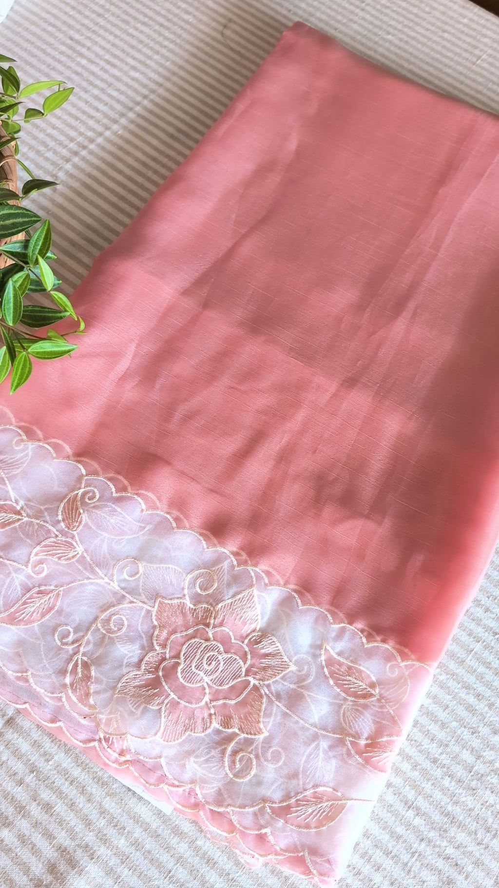 Soft crush organza saree