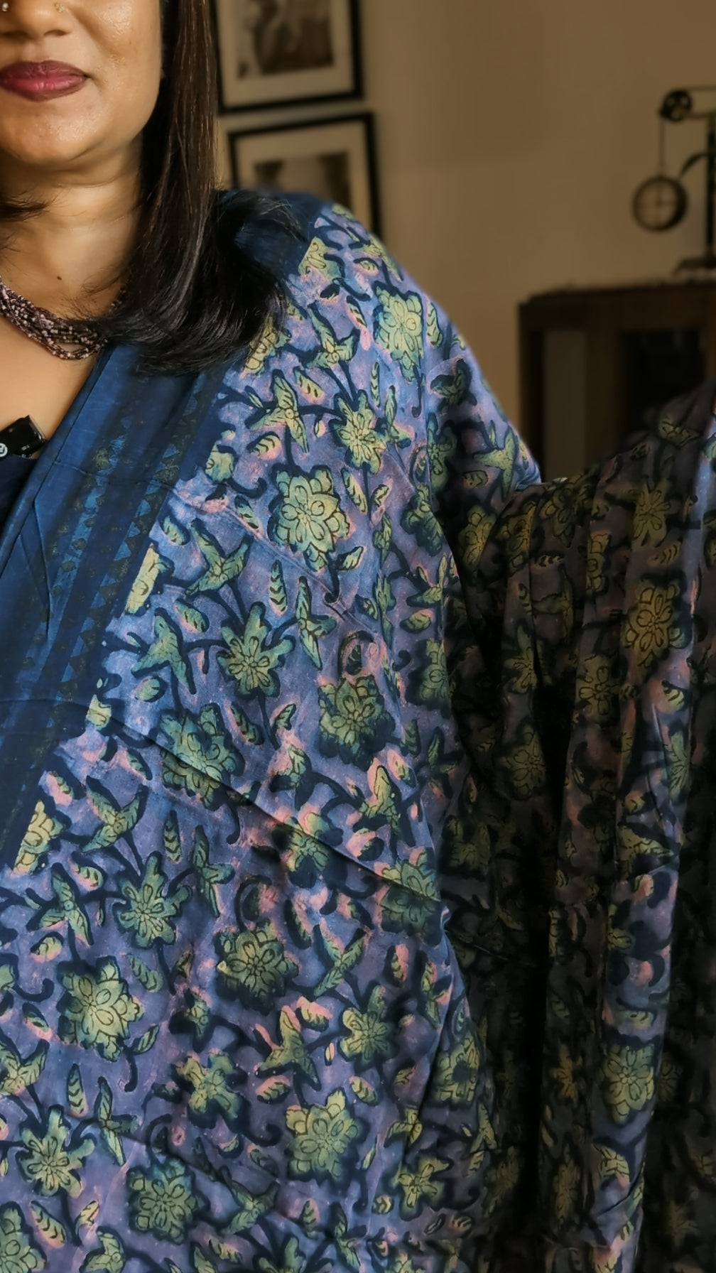 Modal silk pomegranate printed saree