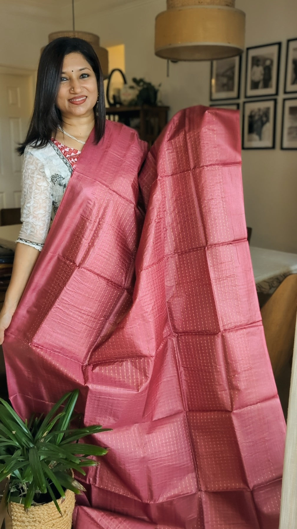 Pure tusser silk woven saree