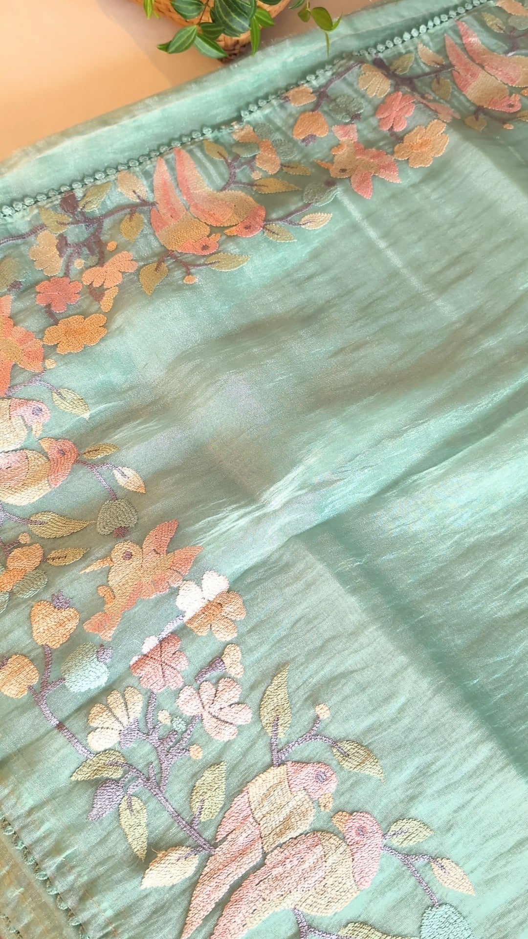 Glass tissue organza saree