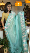Glass tissue organza saree