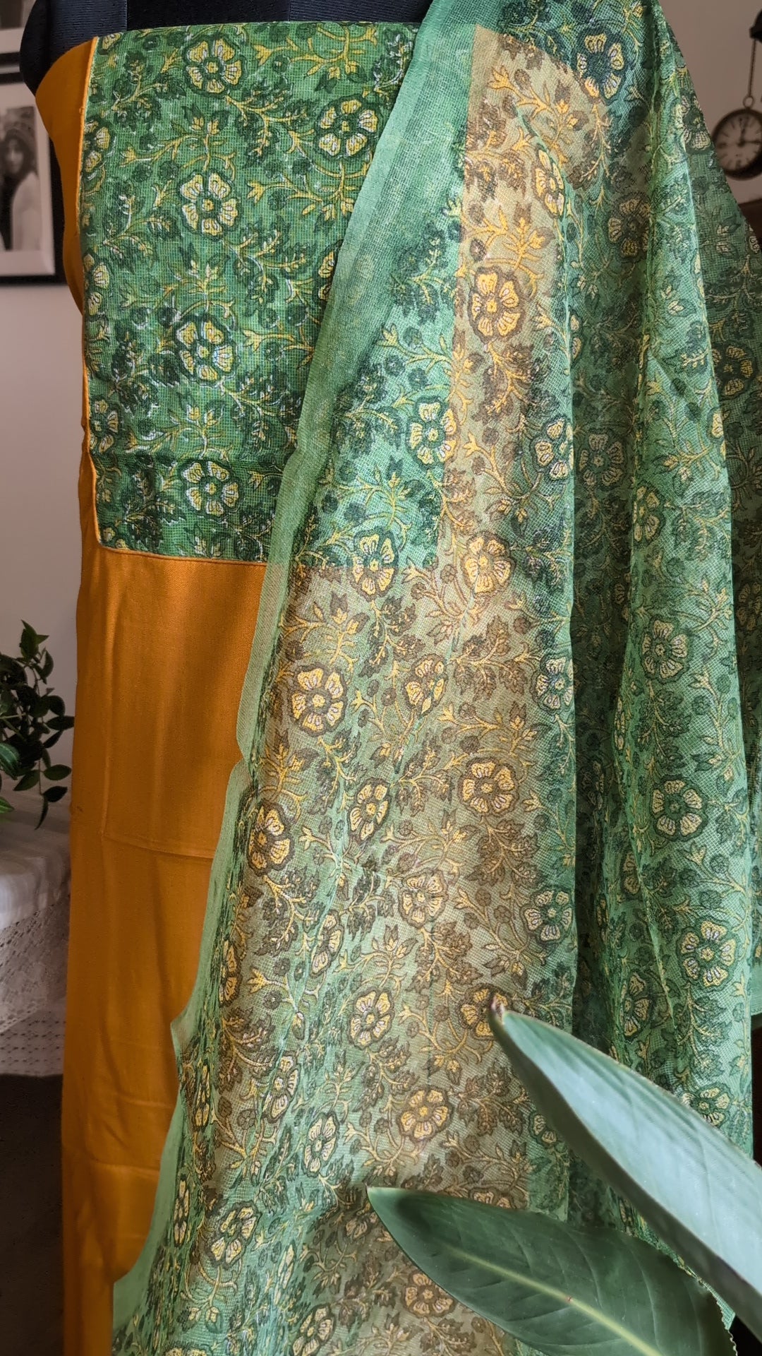 Cotton top printed floral kota dupatta