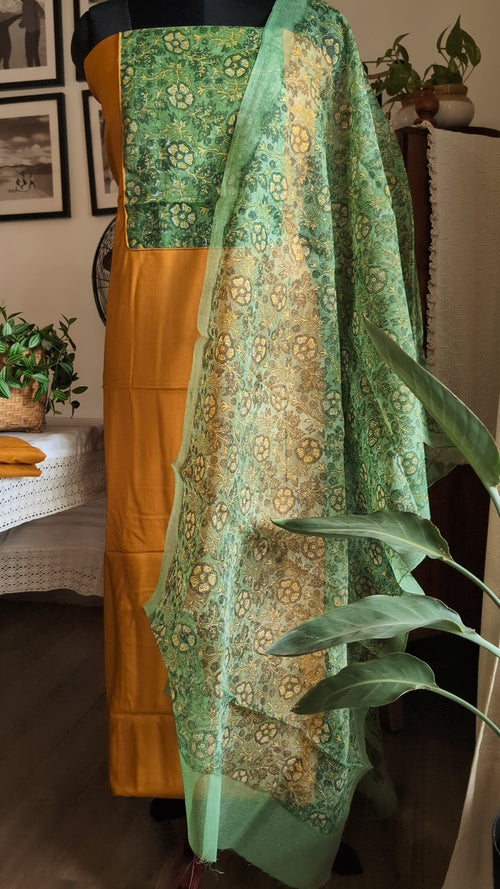 Cotton top printed floral kota dupatta