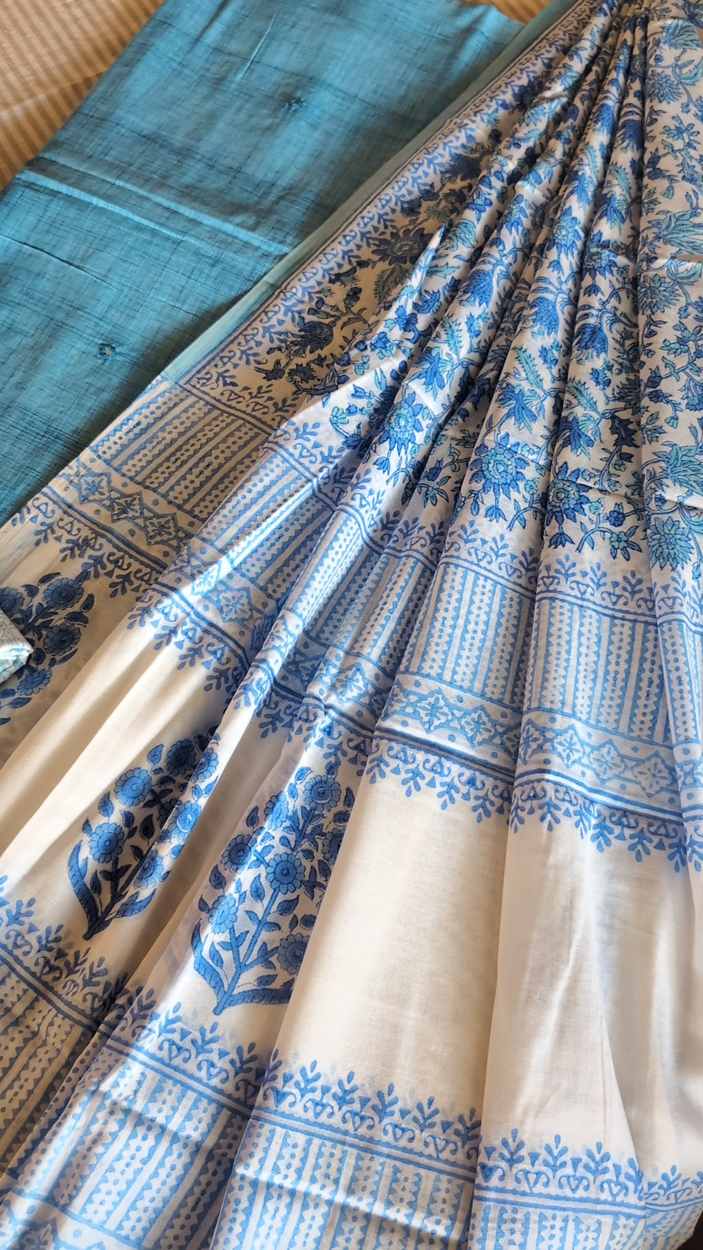 Cotton top with printed cotton dupatta