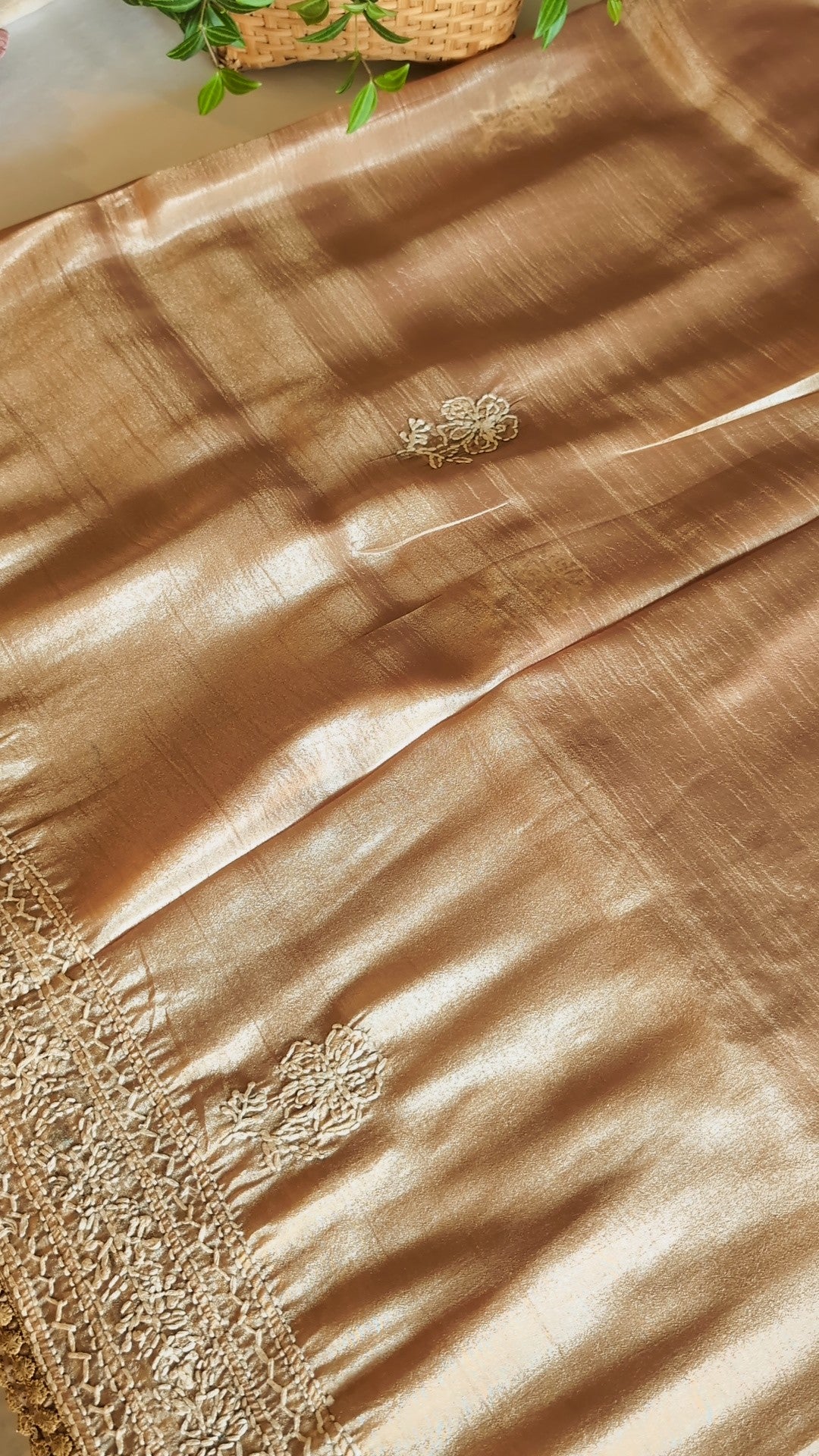 Tissue viscose organza saree