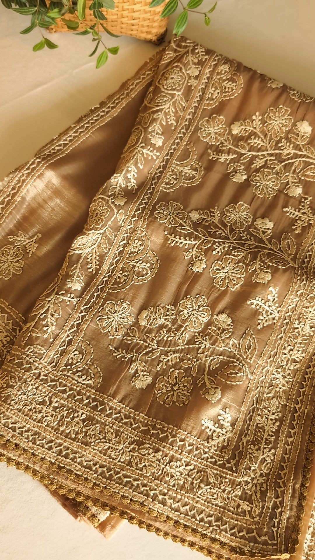 Tissue viscose organza saree