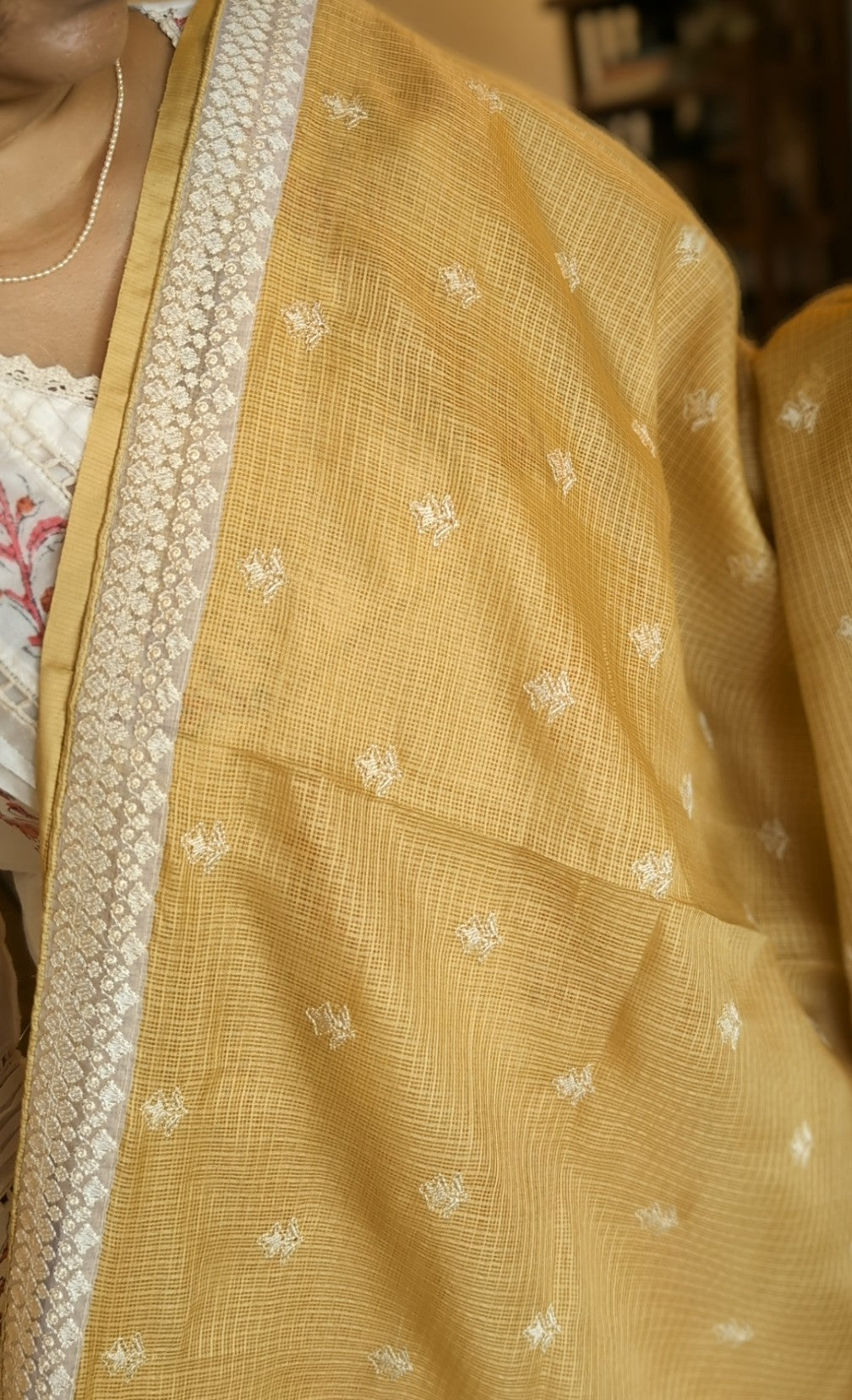 Kota silk sare with lace borders