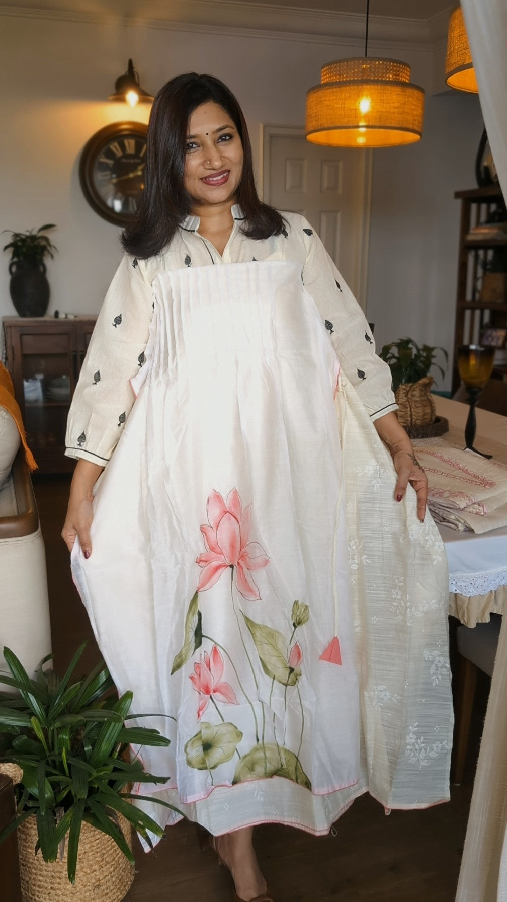 Semi patterned Chanderi Top
