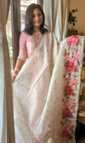 Kota silk floral embroidery saree