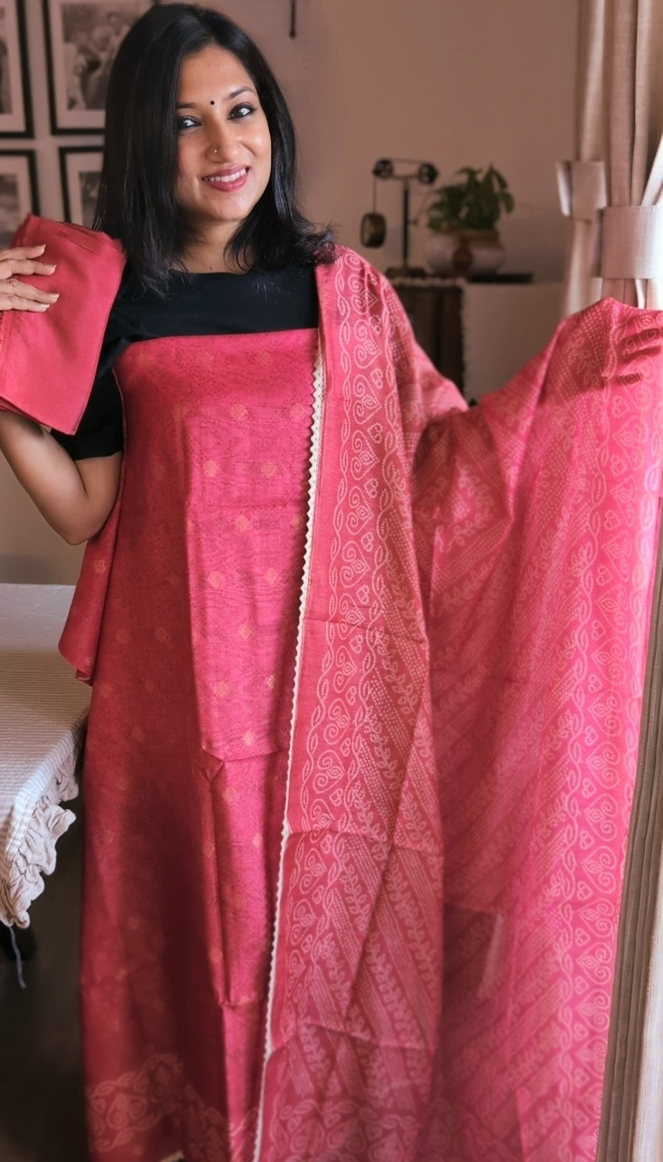 Slub linen woven gradient tone set