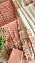 Cotton linen blend striped set