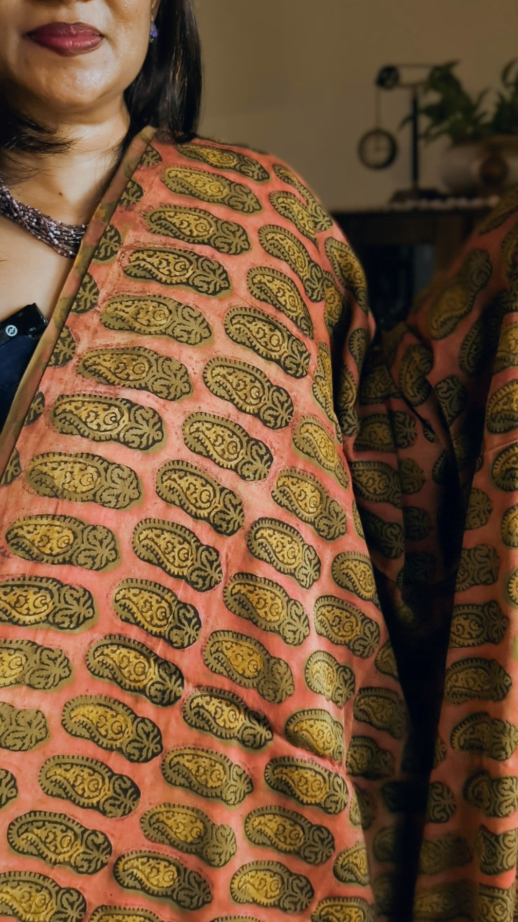 Modal silk pomegranate peel printed saree