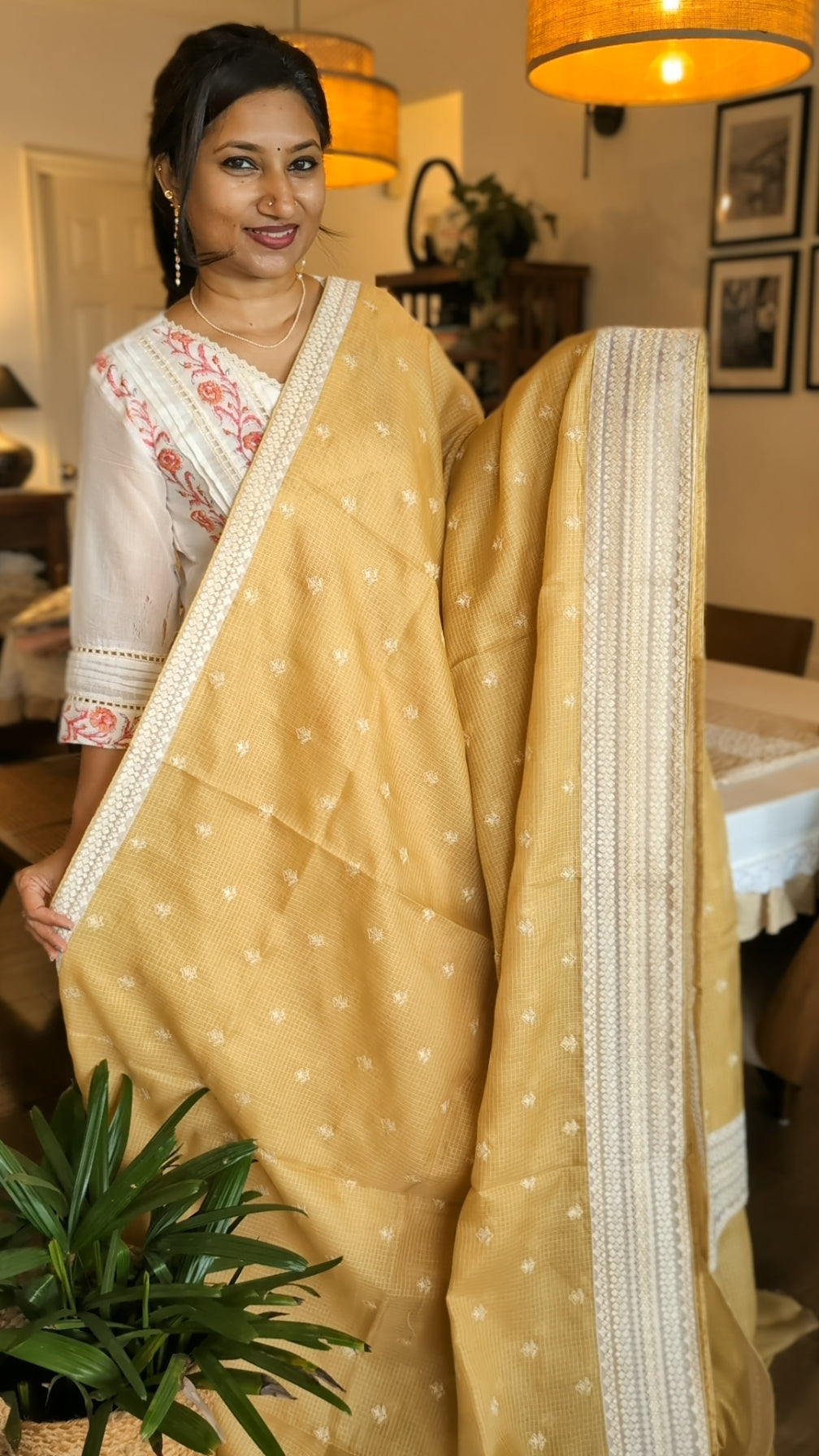 Kota silk sare with lace borders