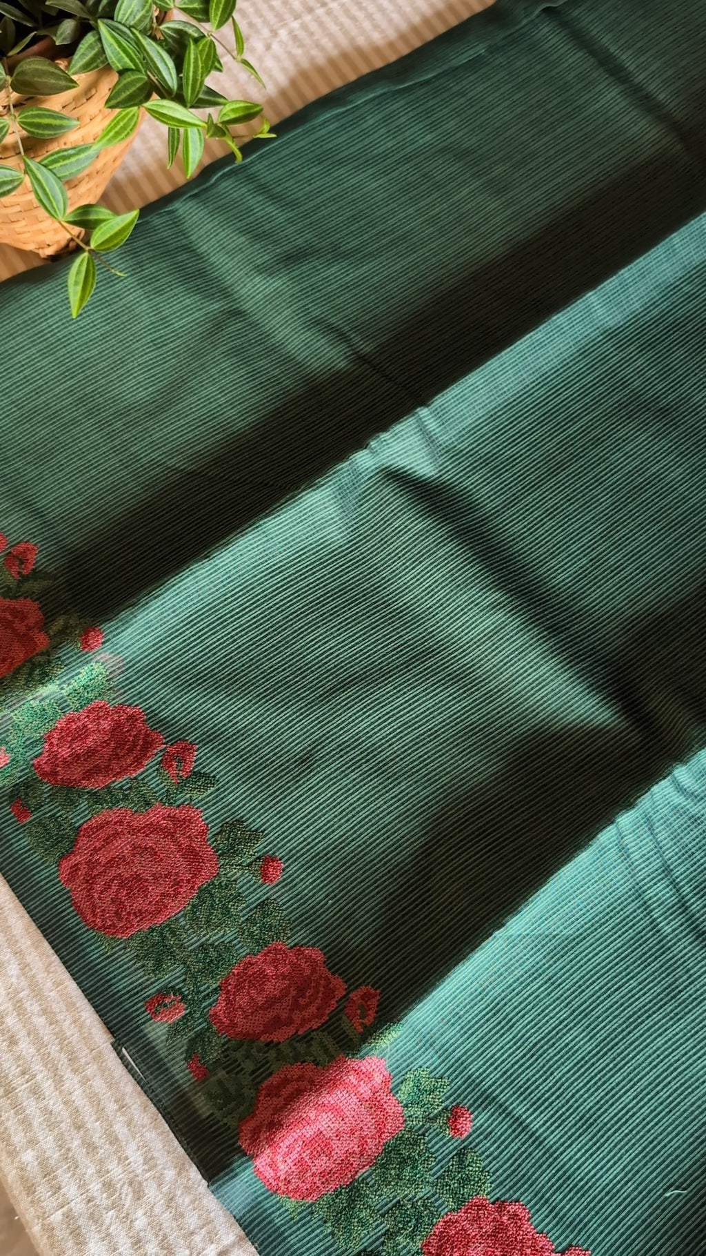 Cross stitch Munga kota saree