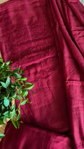 Mul chanderi chikkankari set