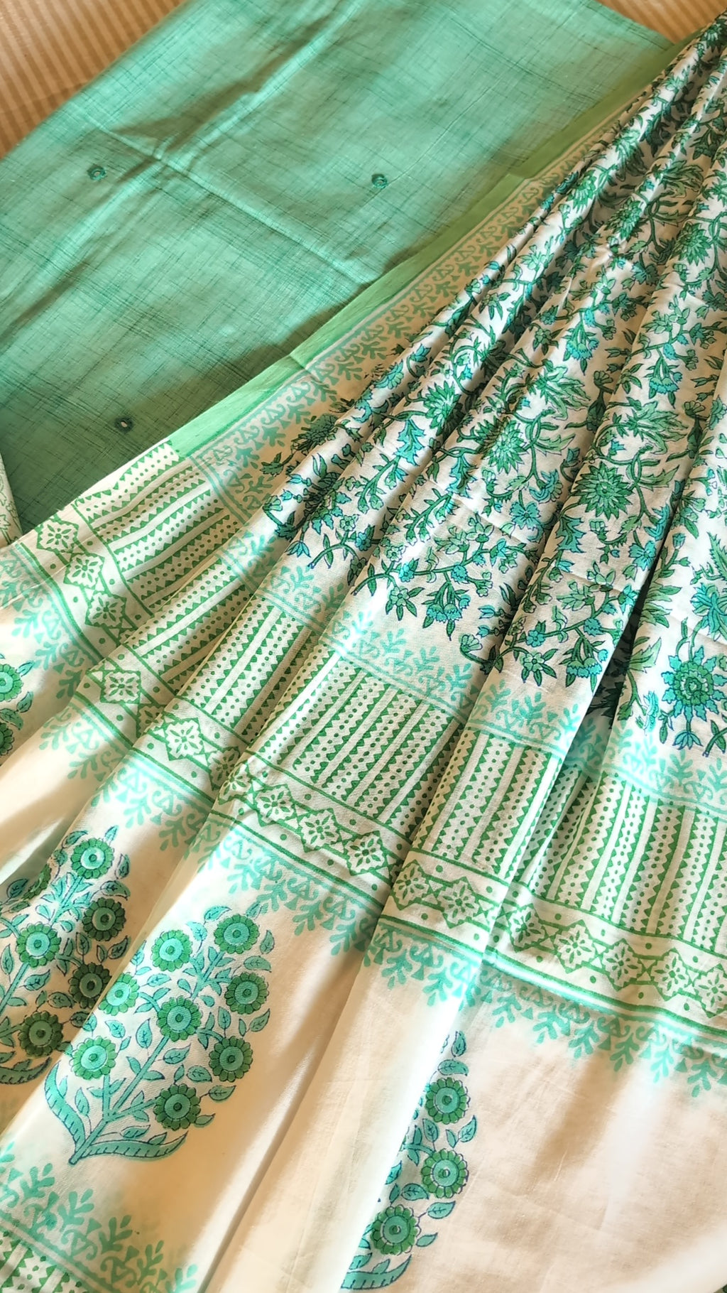 Cotton set with printed dupatta