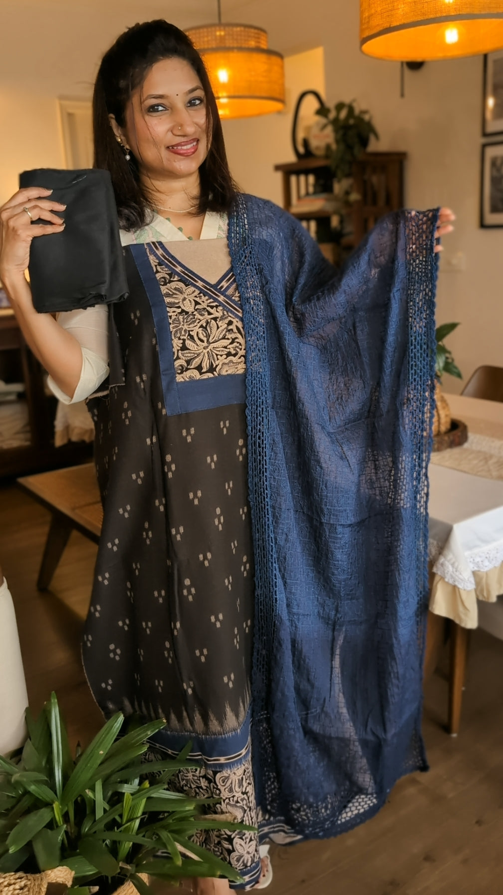 Ikkat cotton kalamkari  set