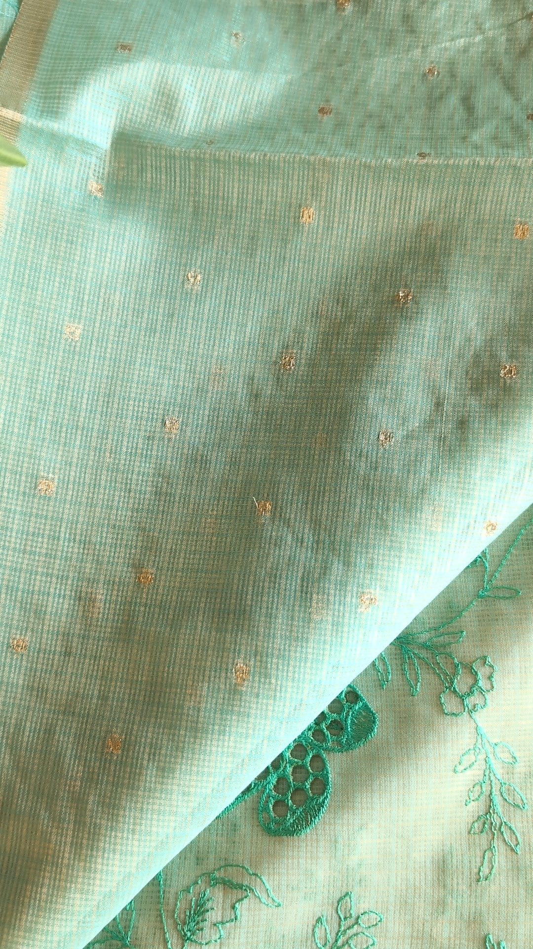 Kota silk thread & cutwork saree