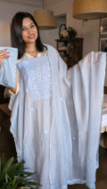 Mul chanderi chikkankari set