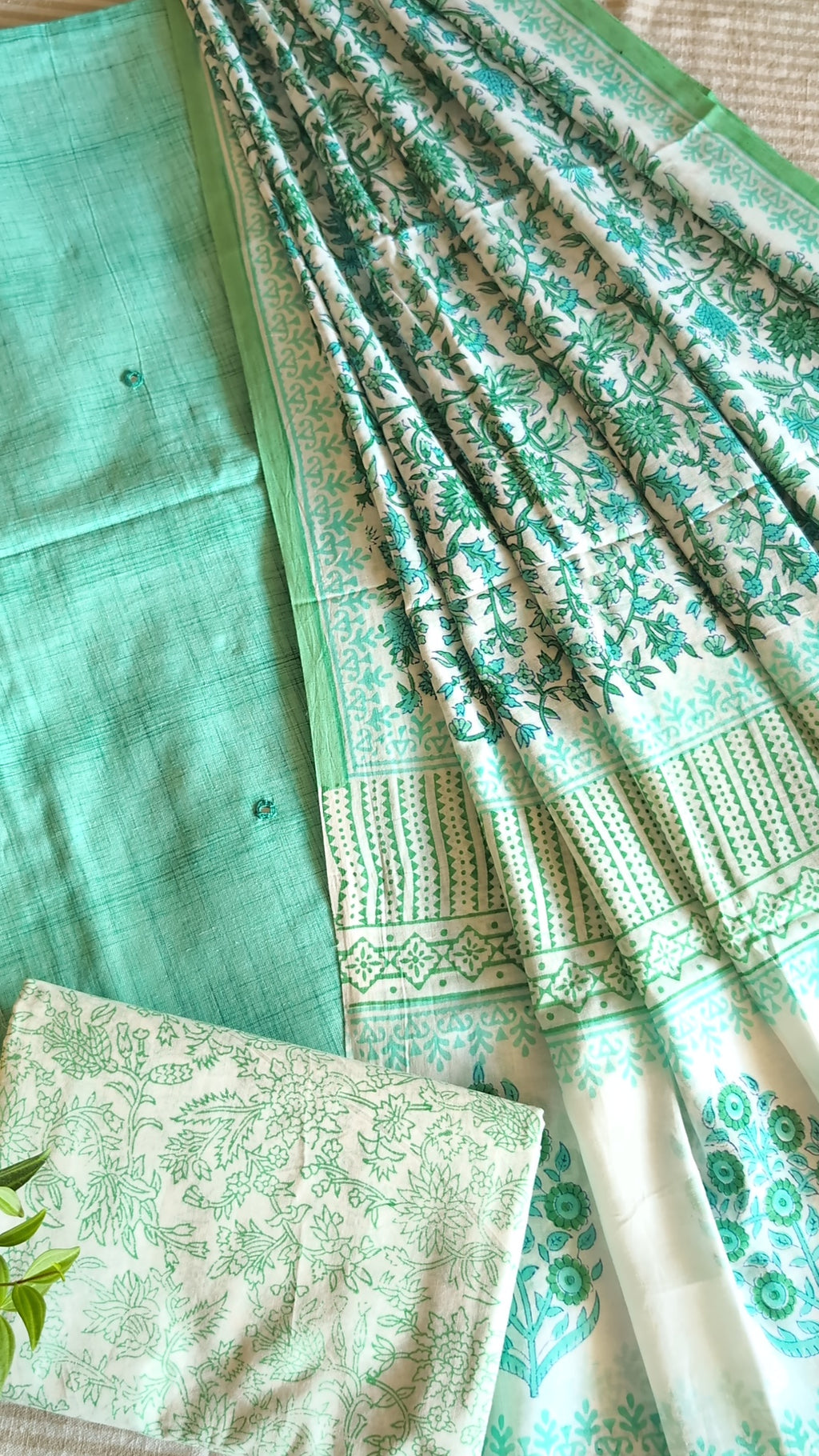 Cotton set with printed dupatta