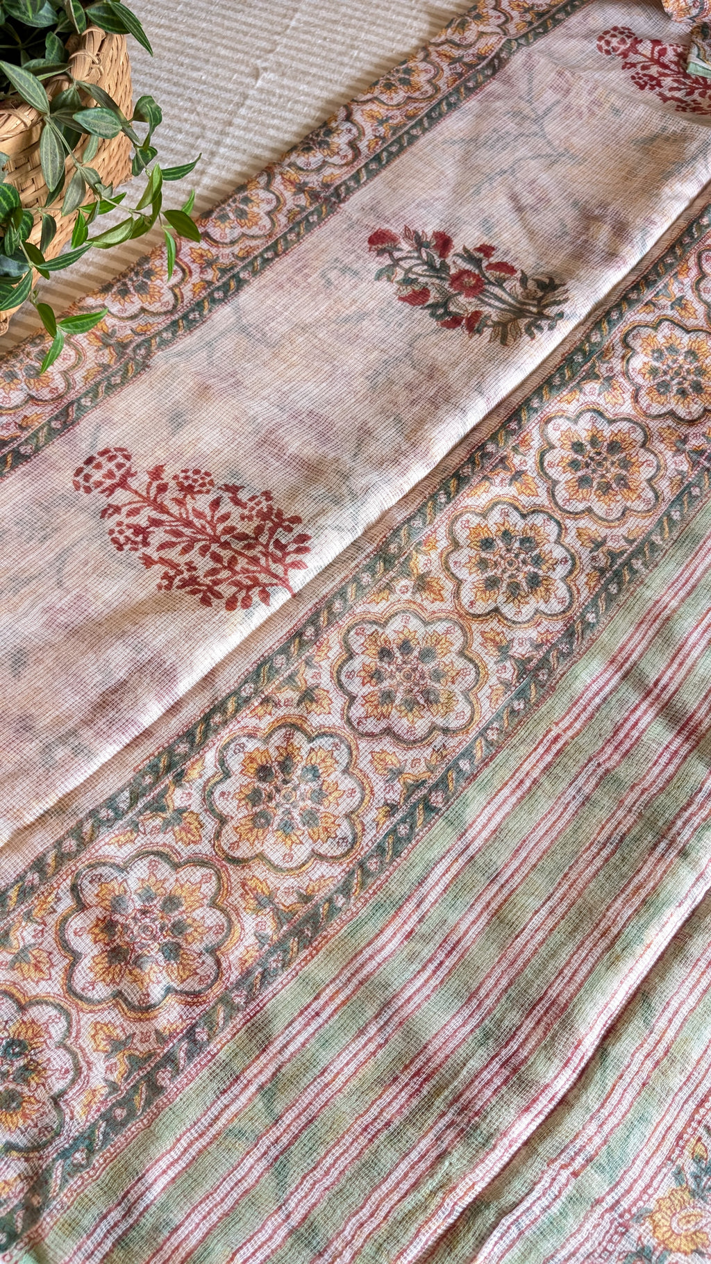 Printed Kota Doria saree