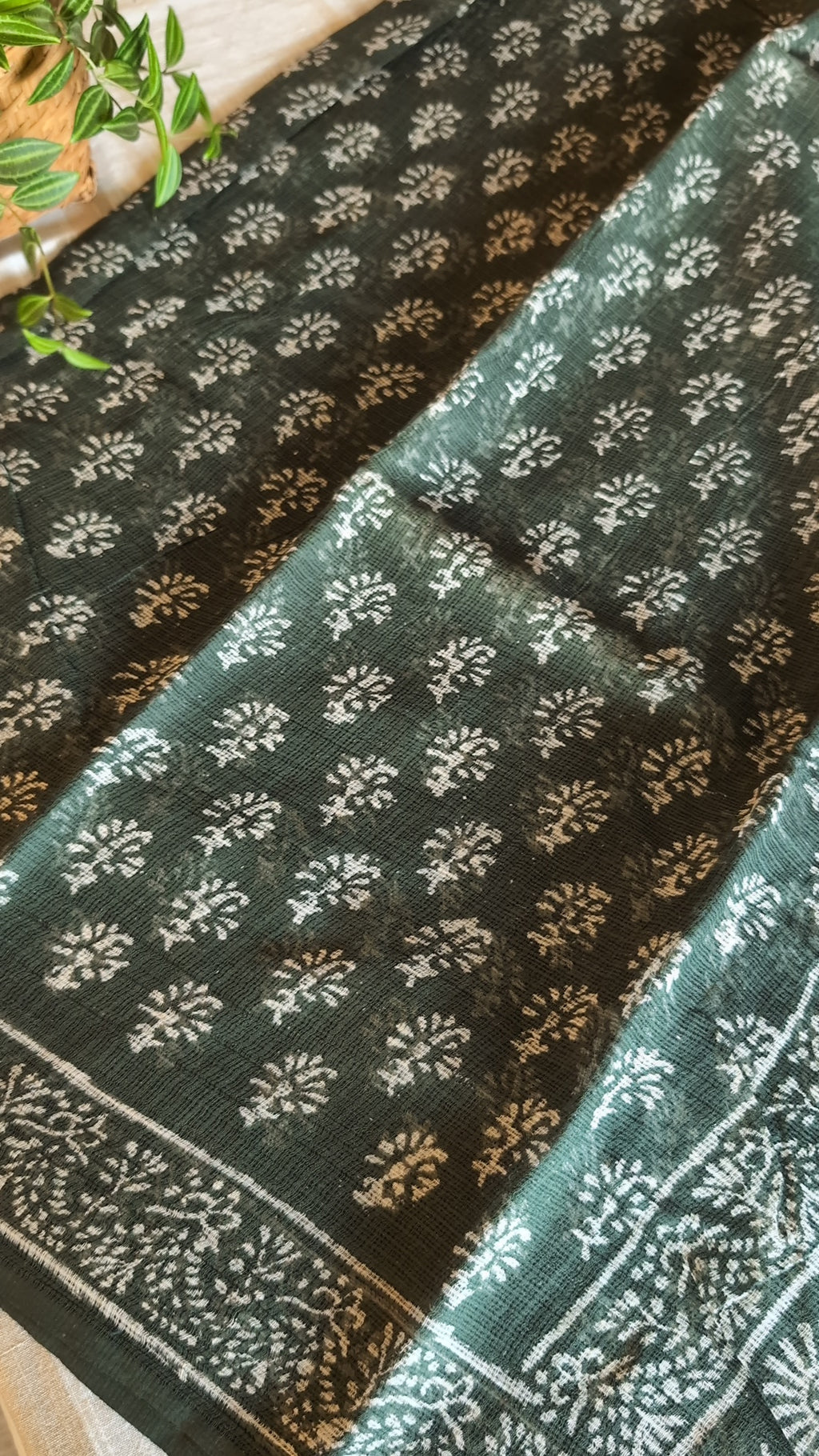 Printed Kota Doria saree